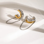 Boucles d'oreilles pendantes élégantes en acier inoxydable