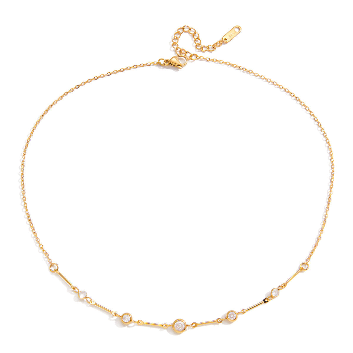 Collier pour femme avec zircons et fermoir réglable