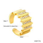 Bague ouverte pour femme avec design en treillis et zircones