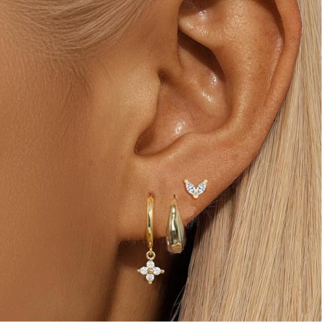 Boucles d'oreilles pendantes pour femme au design papillon élégant