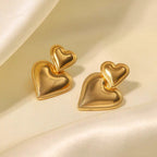 Boucles d'oreilles pendantes en forme de cœur pour femme