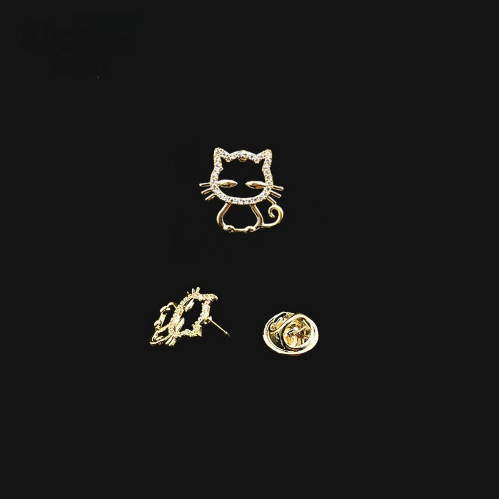 Broche chat scintillante