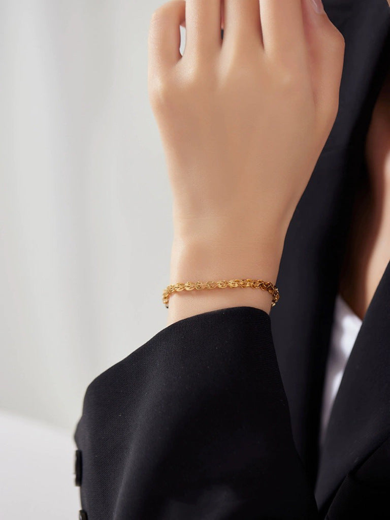 Bracelet à chaîne entrelacée pour femme