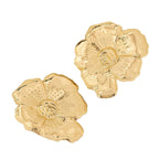 Boucles d'oreilles fleurs pour femme finition dorée