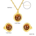 Parure de bijoux avec pendentif œil de tigre