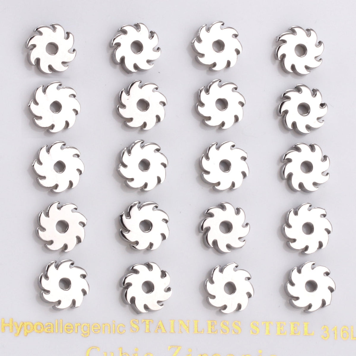 Boucles d'oreilles pour femme en acier inoxydable, design spirale