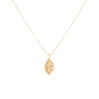 Collier pour femme avec pendentif feuille brillante