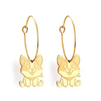 Boucles d'oreilles pendantes pour femme motif lapin