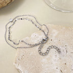 Bracelet de cheville double rangée éclatant