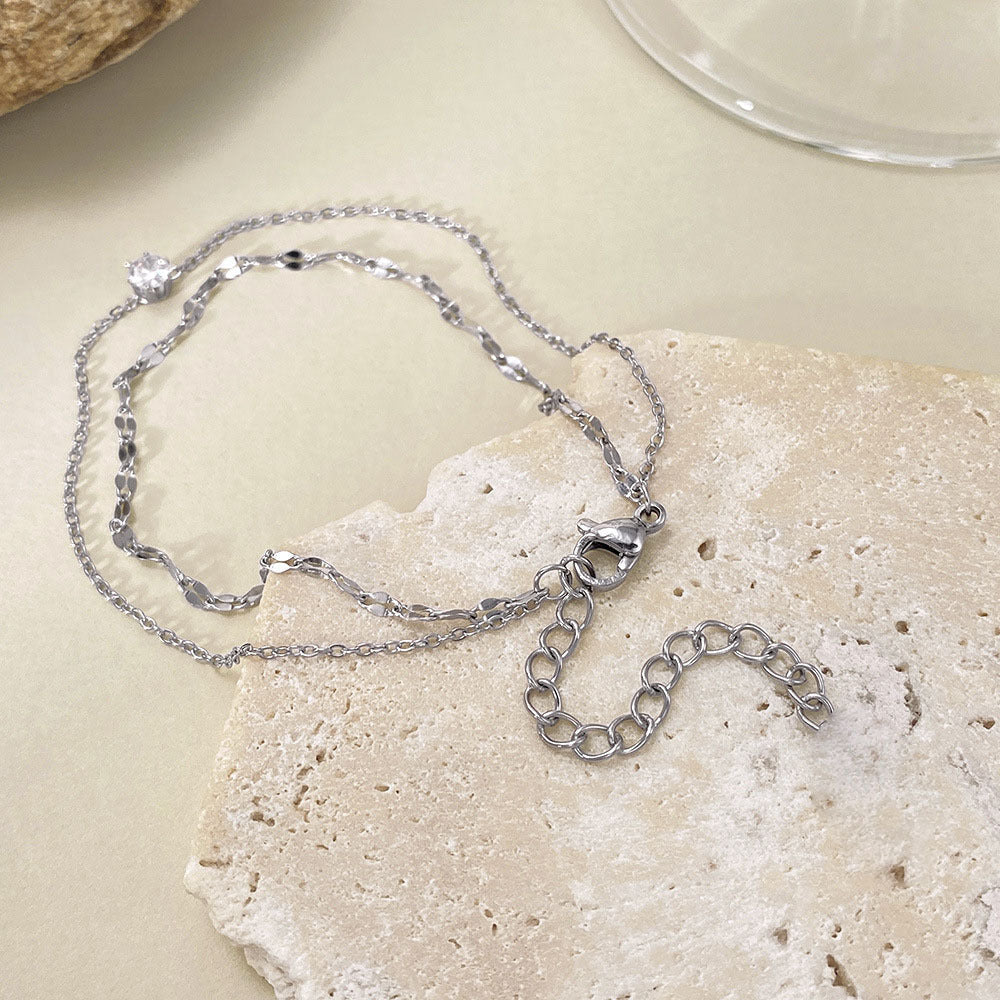Bracelet de cheville double rangée éclatant