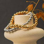 Ensemble de bracelets élégants dorés à perles pour femme