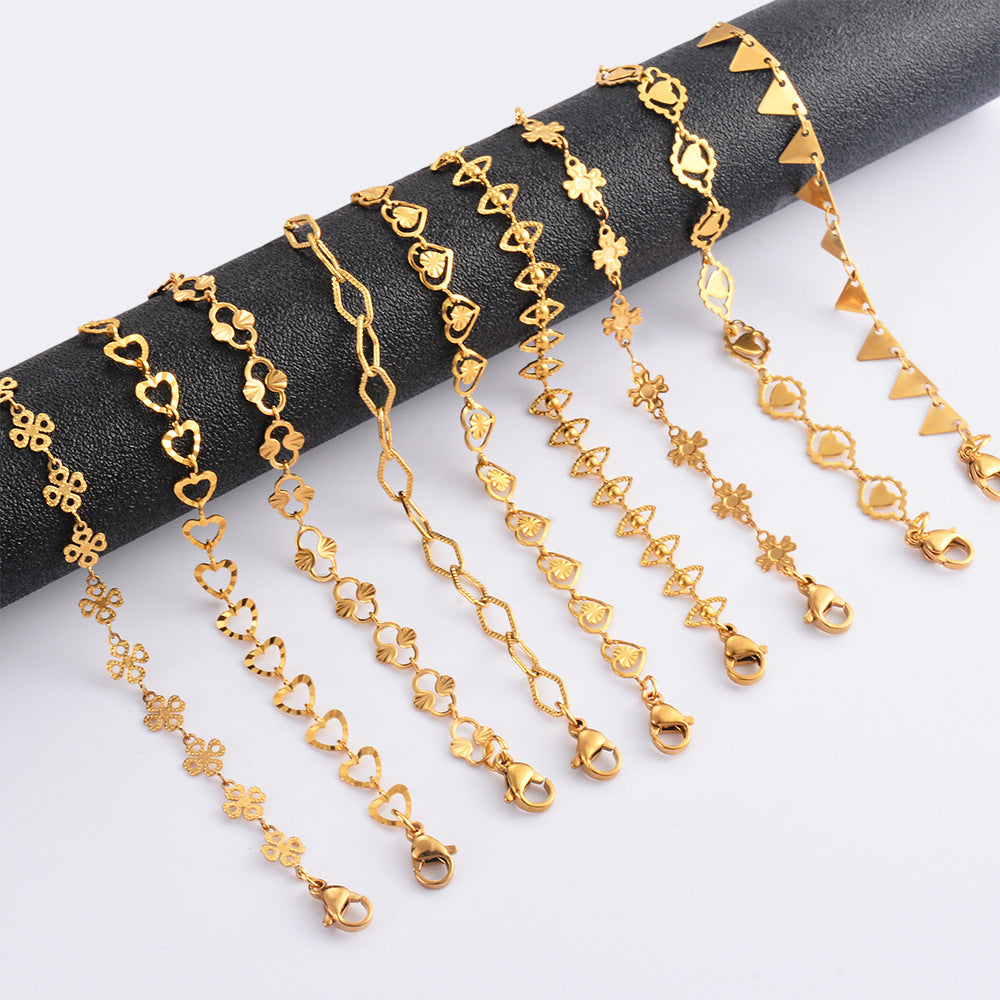 Bracelet porte-clés pour femme en acier inoxydable