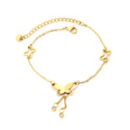 Bracelet délicat pour femme avec papillons et cristaux