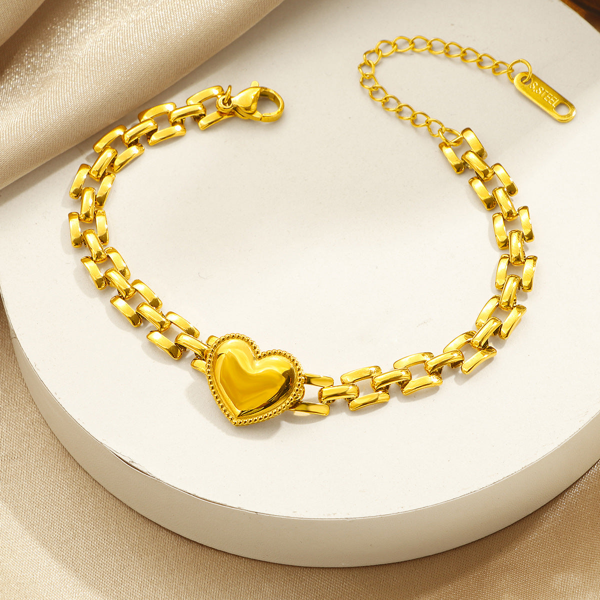 Bracelet à maillons cœur pour femme