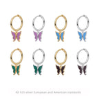 Boucles d'oreilles papillon en argent sterling 925