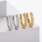 Créoles pour femme avec zircons et argent sterling 925