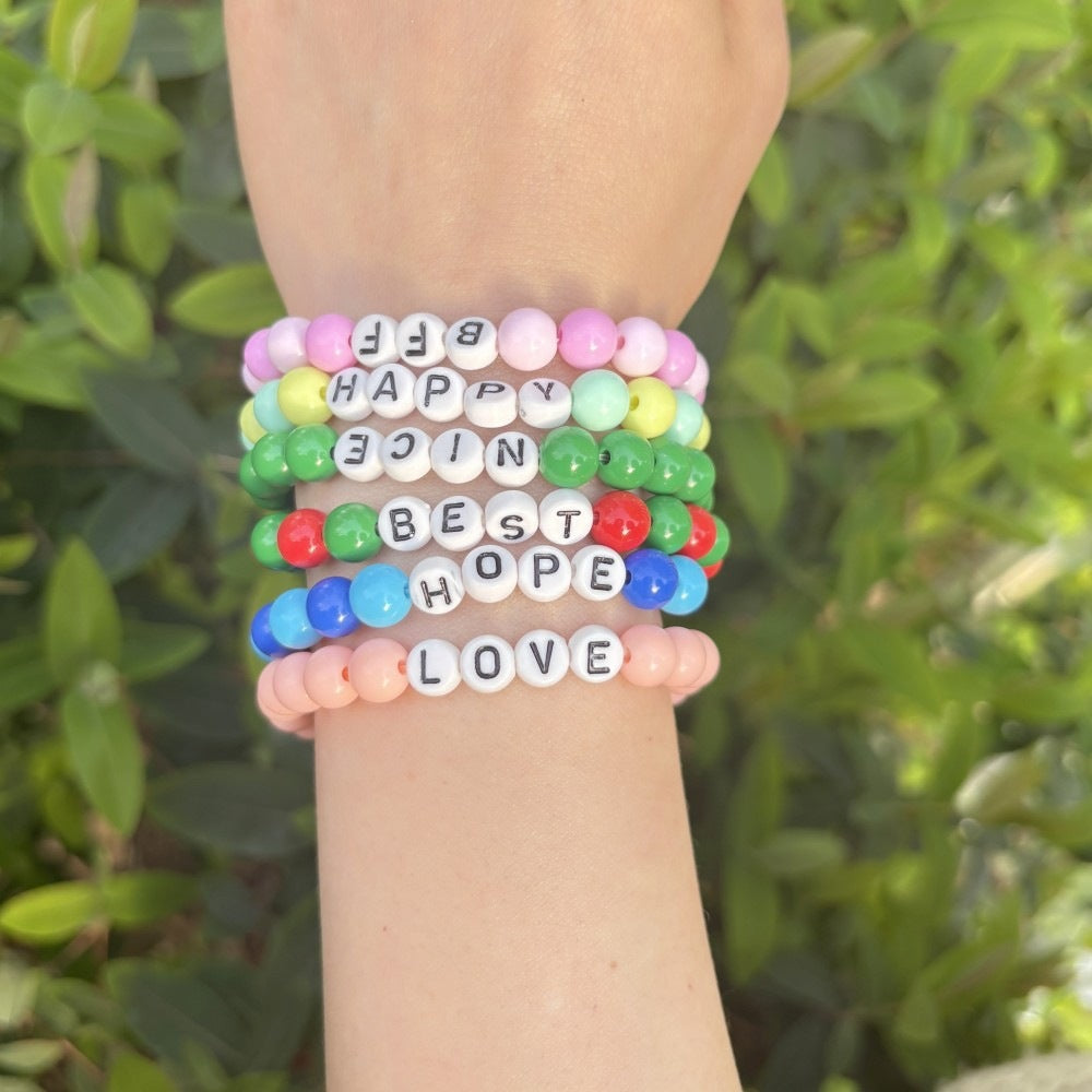 Bracelet de l'amitié en perles pastel