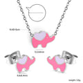 Parure de bijoux pour femme avec pendentif éléphant