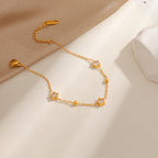 Bracelet de cheville doré pour femme avec étoiles et cristaux