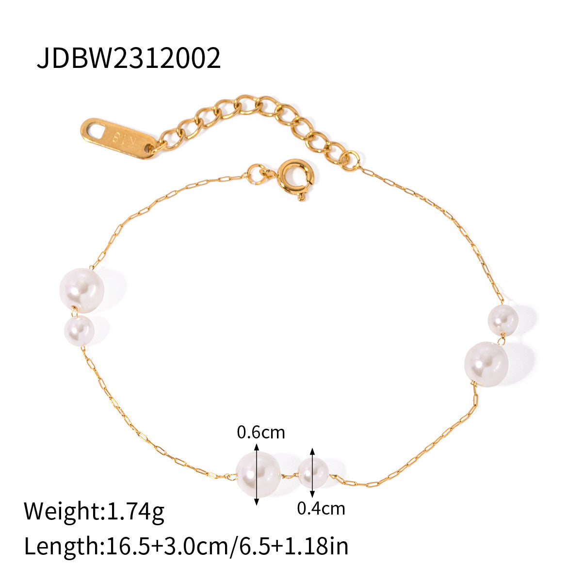Bracelet pour femme avec perles élégantes et chaîne délicate
