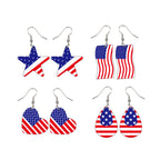 Boucles d'oreilles étoiles drapeau USA en acrylique léger