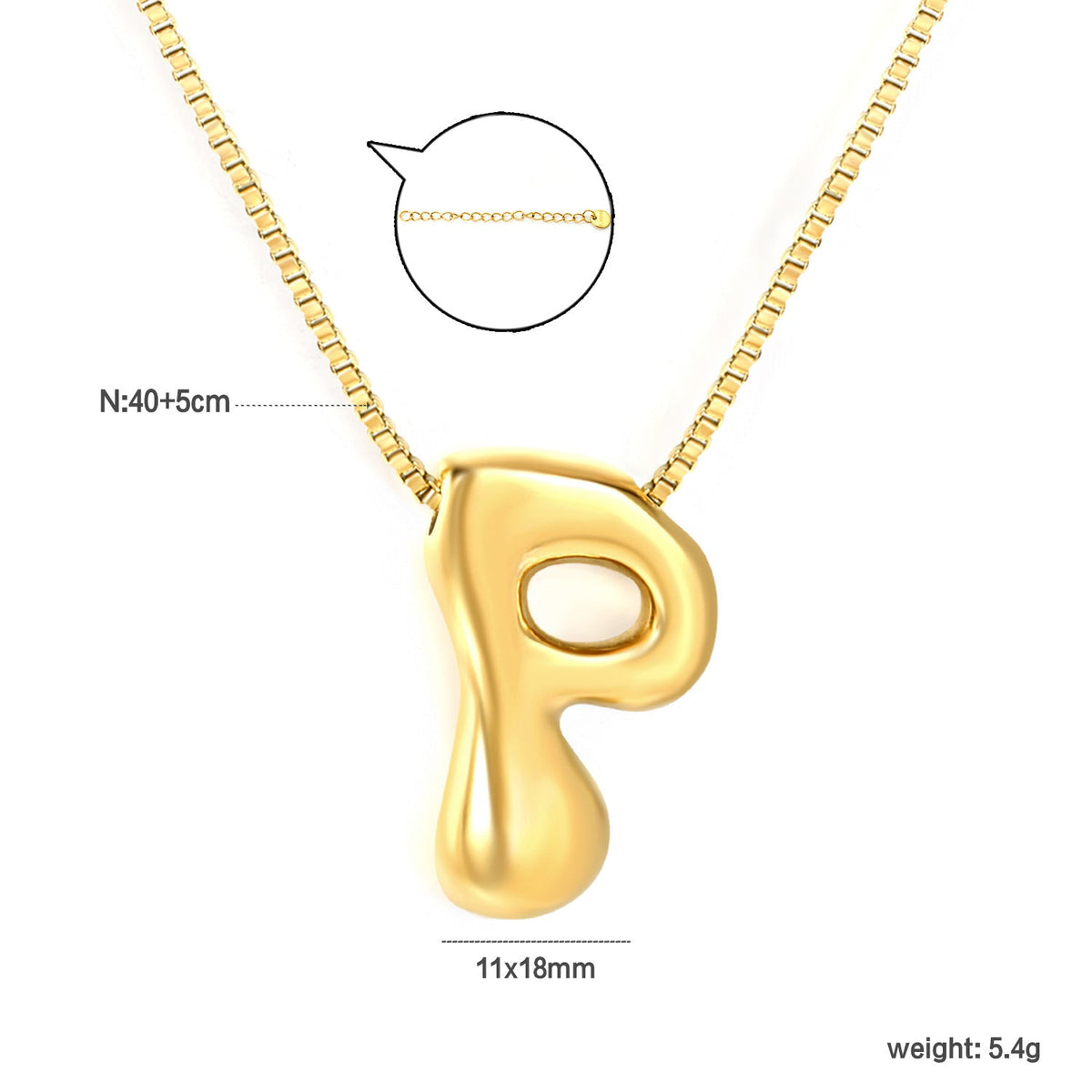 Collier pour femme avec pendentif lettre moderne en acier inoxydable