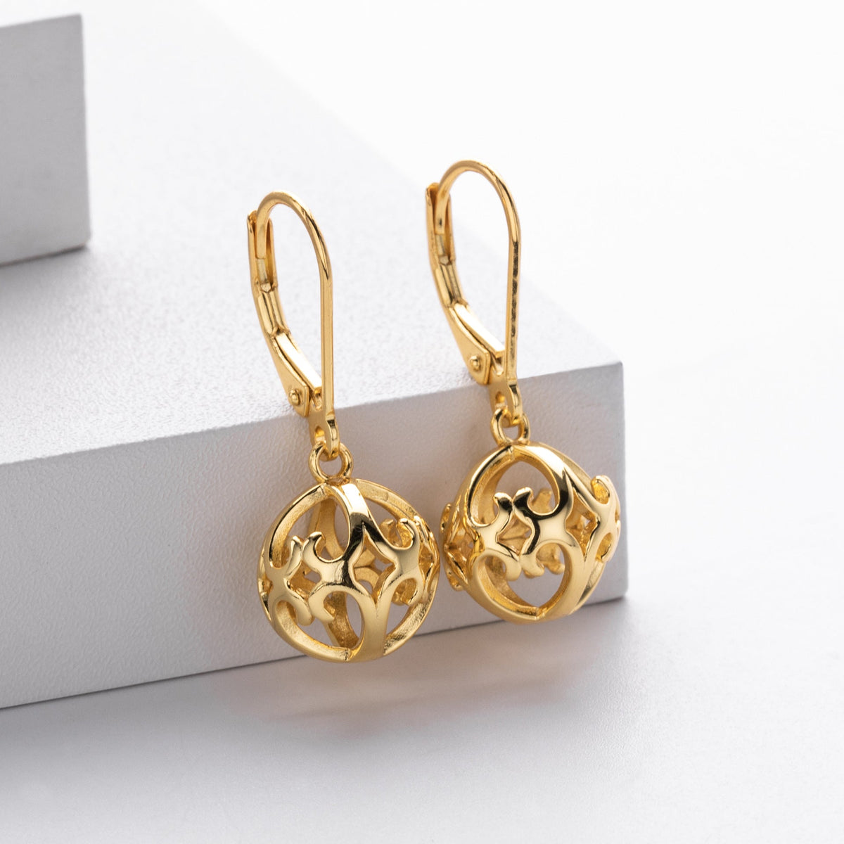 Boucles d'oreilles pendantes design filigrane en argent sterling 925