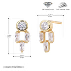 Boucles d'oreilles puces en zircon brillant pour femme