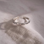 Bague ouverte avec inscription en acier inoxydable