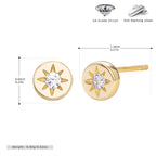 Boucles d'oreilles pour femme motif soleil en argent sterling 925