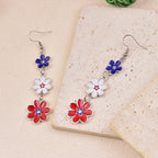 Boucles d'oreilles fleurs délicates multicouches en émail et acier inoxydable