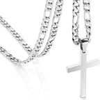Collier pour homme avec pendentif croix et design à maillons robustes