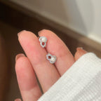 Clous d'oreilles pour femme avec zircon et perle