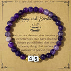 Bracelet de perles pour femme avec pendentif anniversaire personnalisable