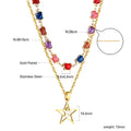 Collier pour femme avec pendentifs étoiles et finition dorée