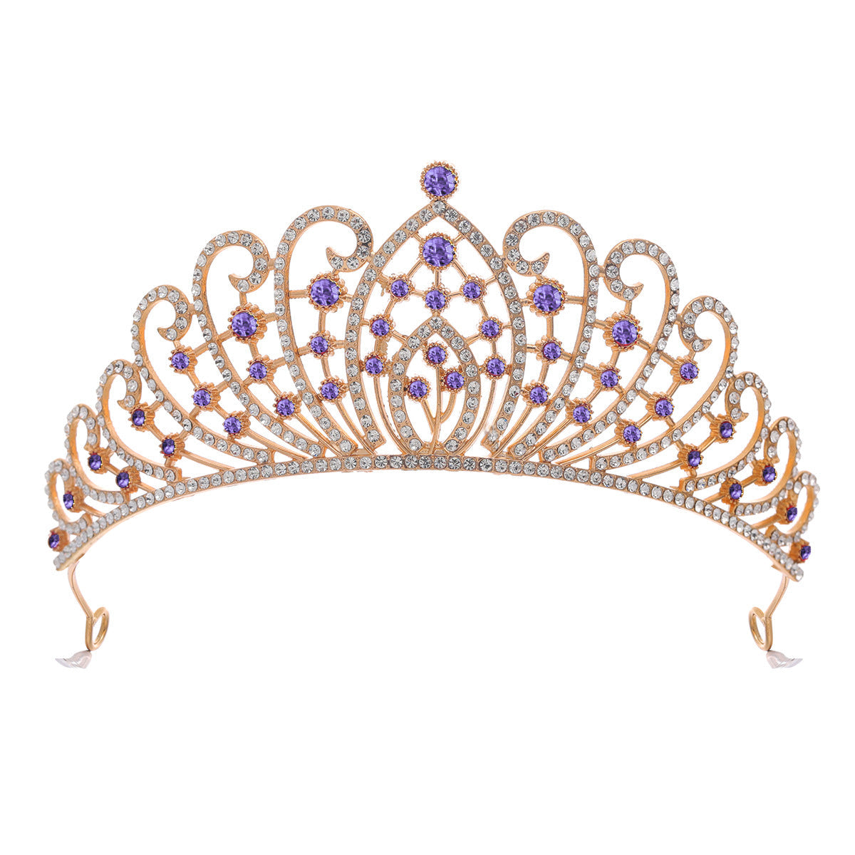 Diadème élégant en strass pour femme avec détails floraux