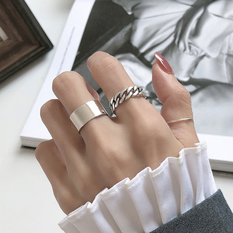 Bague ouverte en chaîne pour femme