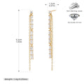 Boucles d'oreilles pendantes chaîne en argent et zircon