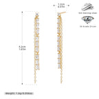 Boucles d'oreilles pendantes chaîne en argent et zircon