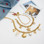 Bracelet pour femme style marin avec coquillages