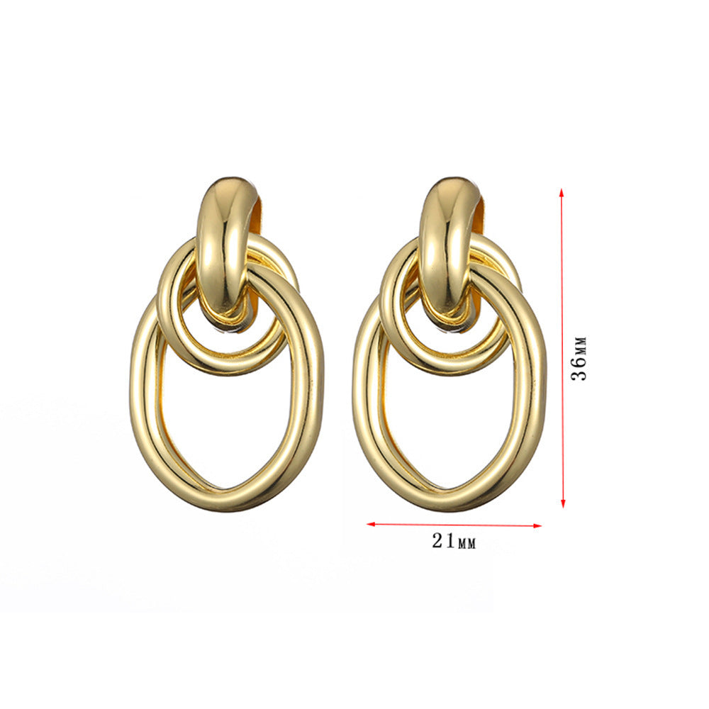 Boucles d'oreilles pendantes pour femme au design chaîne moderne