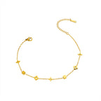 Bracelet de cheville pour femme avec pendentifs géométriques