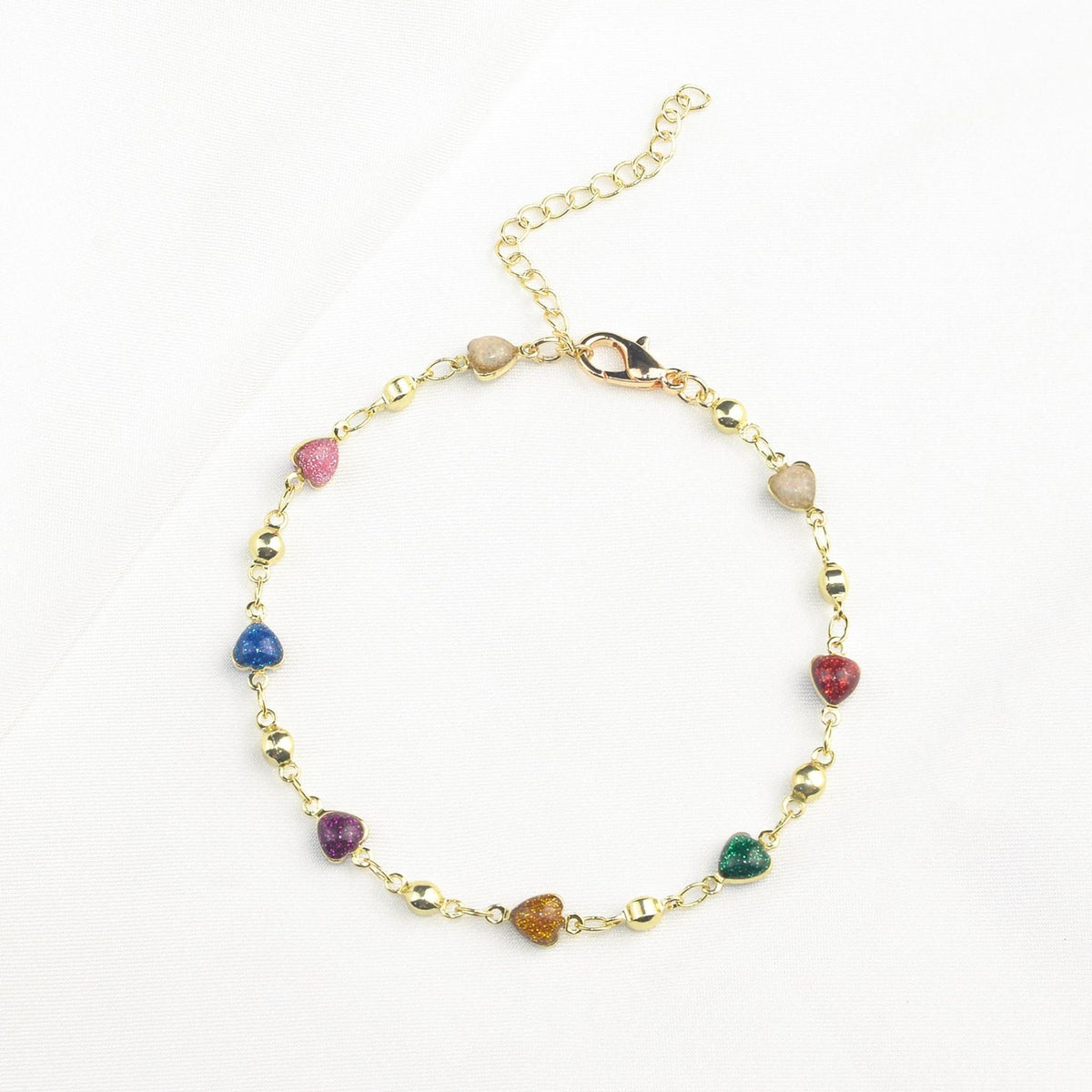 Chevillère à perles en forme de cœur