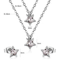 Parure de bijoux pour femme avec pendentifs étoile scintillants