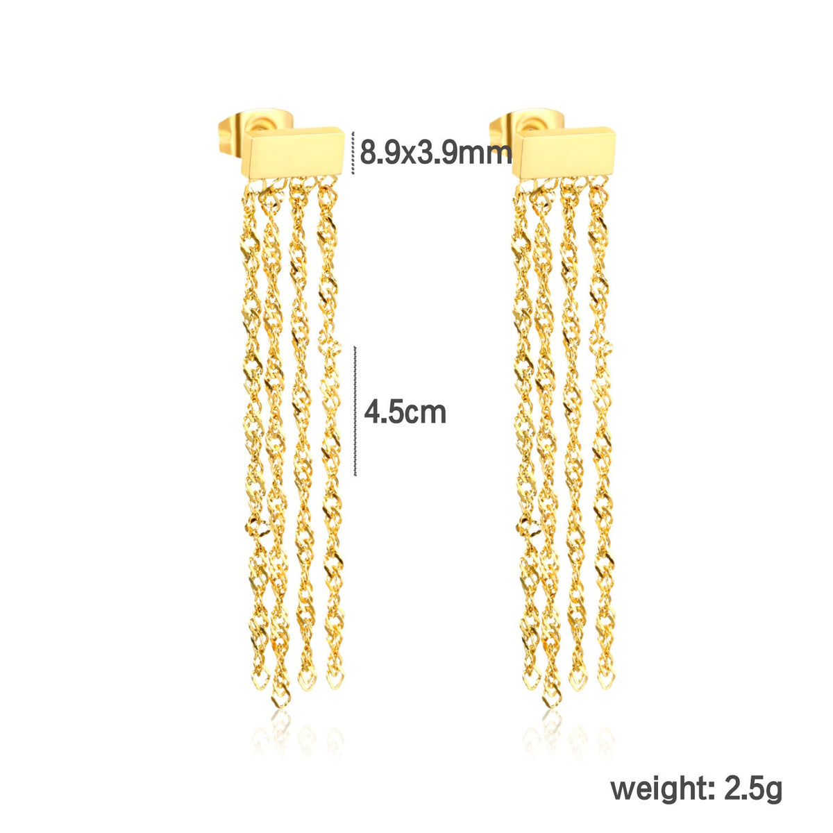 Boucles d'oreilles pendantes avec chaînes et cristal