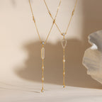Collier pour femme avec pendentifs en zircone et acier inoxydable