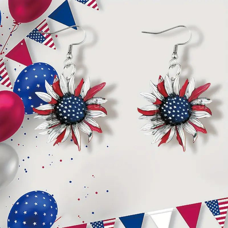 Boucles d'oreilles tournesol artisanales avec centre étoilé