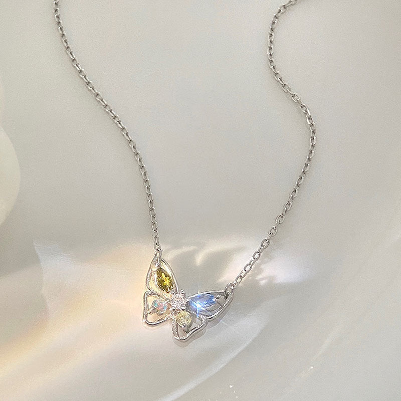 Collier femme papillon avec cristaux
