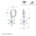 Boucles d'oreilles pendantes pour femme avec zircon et motif floral