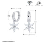Boucles d'oreilles pendantes pour femme avec zircon et motif floral